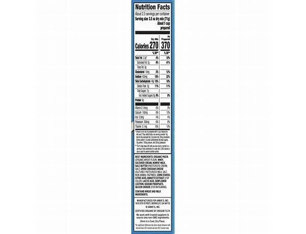 Annie's nutrition facts