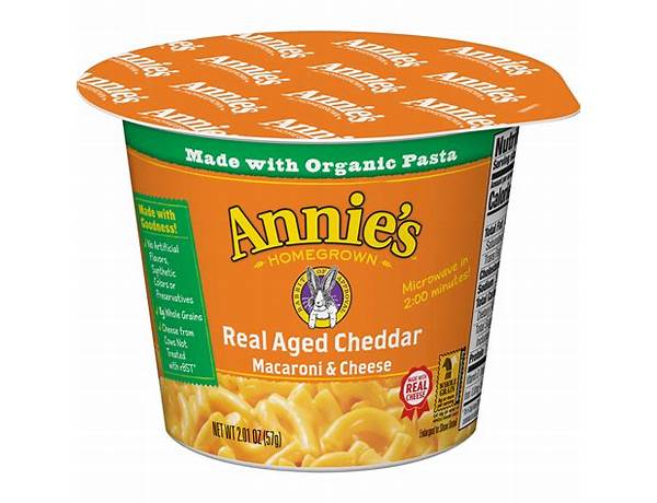 Annies macaroni and cheese microwave cups pasta food facts