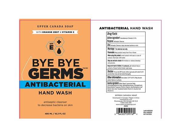 Antibacterial hand wash nutrition facts