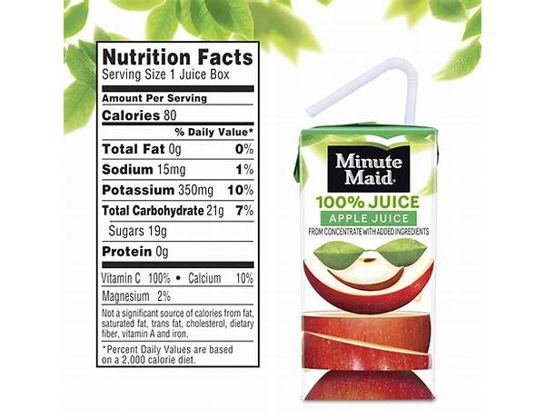 Apple 100% juice organic food facts