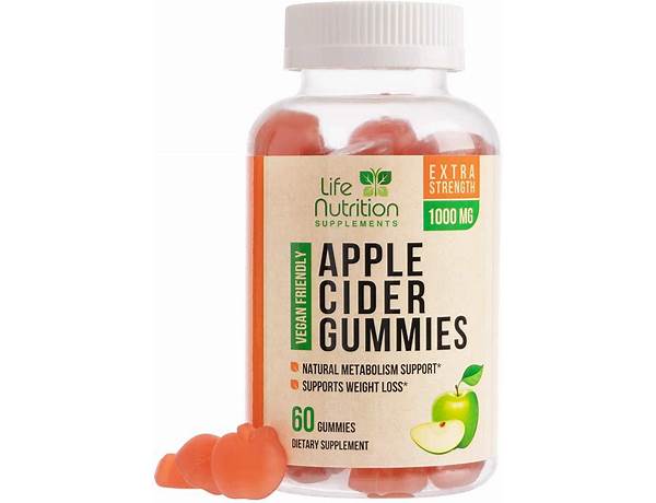 Apple cider vinegar gummy vitamins nutrition facts