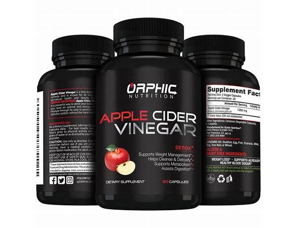 Apple cider vinegar vegetarian capsules nutrition facts