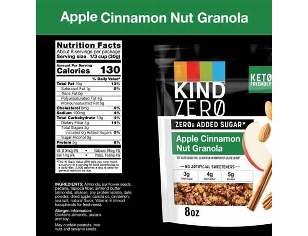 Apple cinnamon nut granola food facts