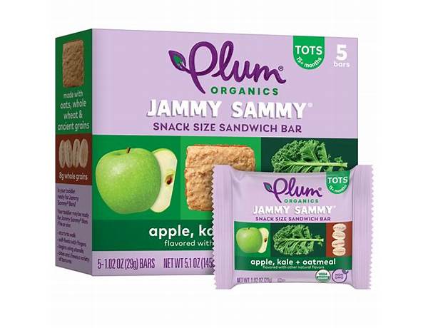 Apple kale oatmeal jammy sammy food facts