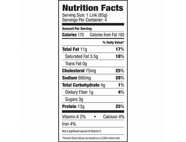 Apple sausage nutrition facts
