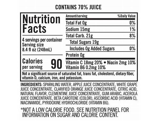 Apple sparkling flavored juice beverage blend from concentrate food facts