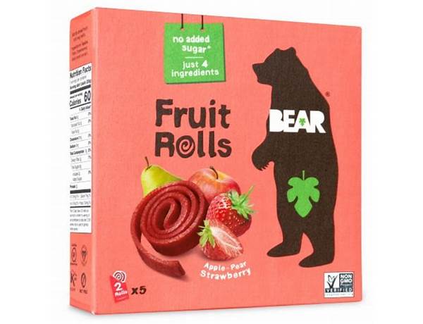 Apple-pear strawberry fruit roll food facts