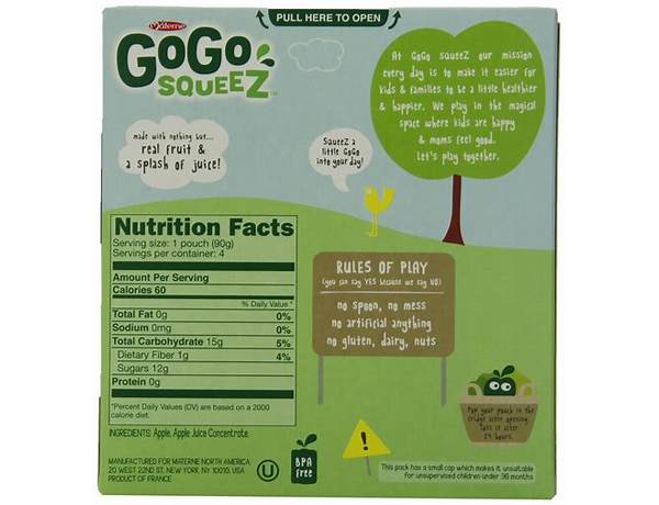 Applesauce on the go food facts