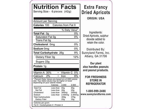 Apricots dried fruit nutrition facts