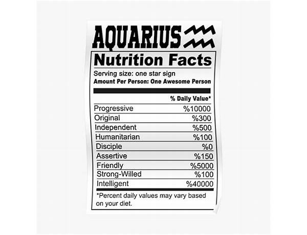 Aquarius, soft drink nutrition facts