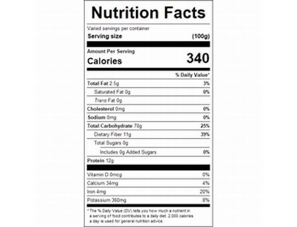 Ardent mills whole wheat flour nutrition facts