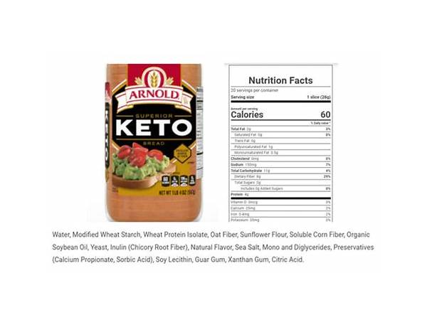 Arnold’s leto bread food facts