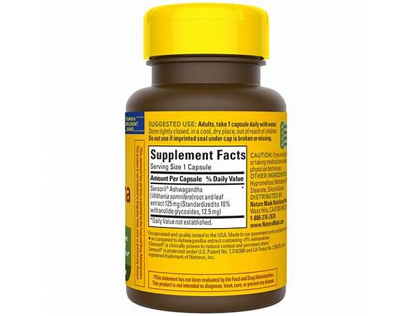 Ashwagandha capsules food facts