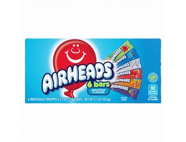 Assorted candy bars, watermelon, blue raspberry, white mystery, cherry, orange, grape food facts
