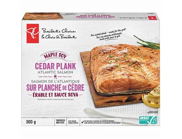 Atlantic salmon portions with cedar plank ingredients