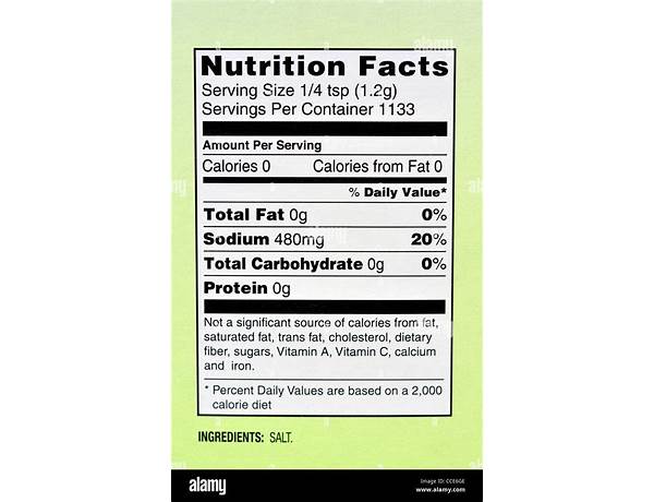 Atlantic salt nutrition facts