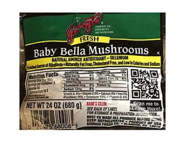 Baby bella whole mushrooms nutrition facts