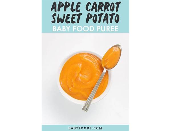 Baby food puree, sweet potato, apple ingredients