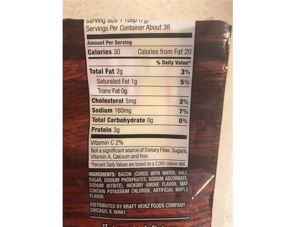 Bacon flavored bits nutrition facts