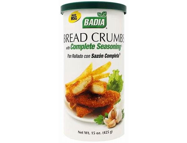 Badia, bread crumbs with complete seasoning food facts