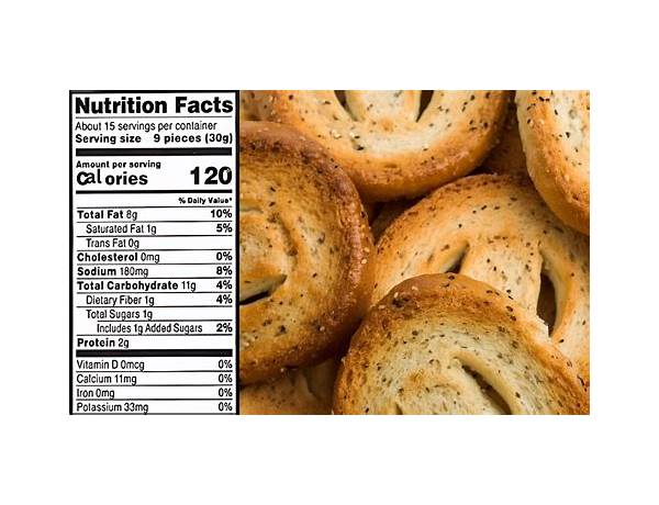 Bagel crisps food facts