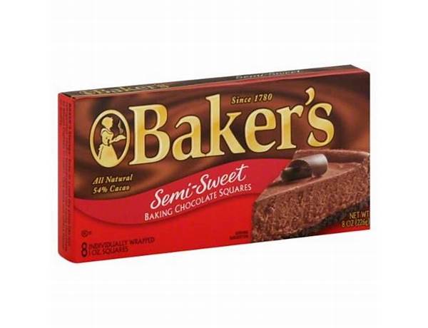 Bakers semi sweet chocolate food facts