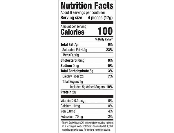 Bakers semi sweet chocolate nutrition facts
