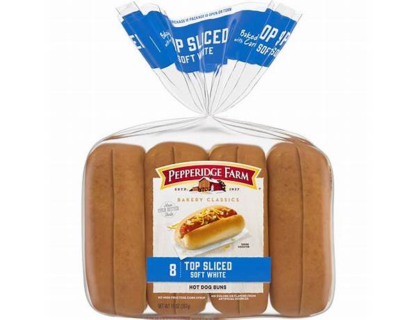 Bakery classics top sliced white hot dog buns bag food facts