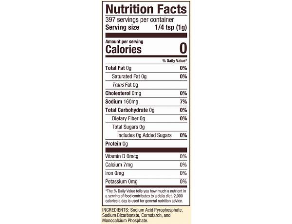 Baking powder nutrition facts