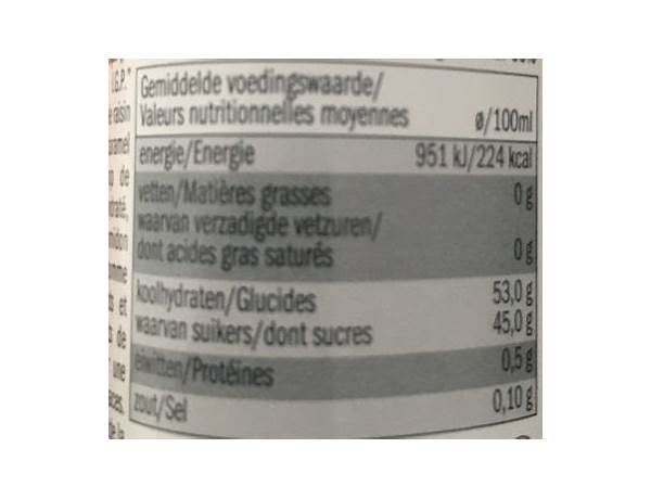 Balsamico crème nutrition facts
