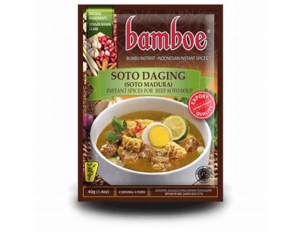 Bamboe, soto daging food facts