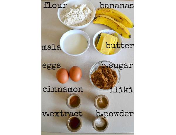 Banana bread ingredients