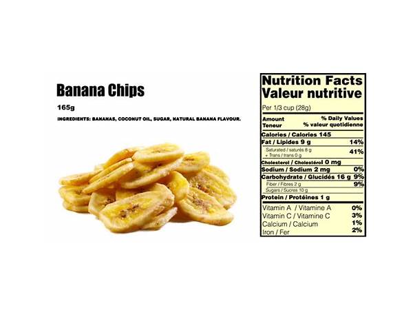 Banana chips naturally flavored food facts