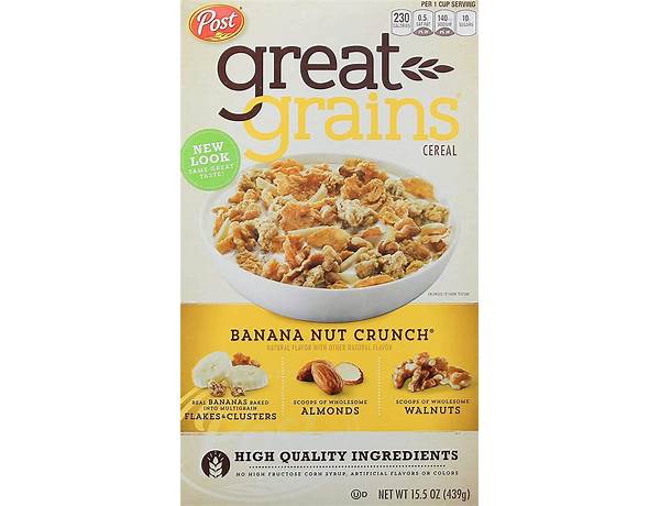 Banana nut crunch cereal, banana nut crunch ingredients