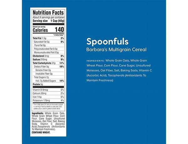 Barbaras multigrain spoonfuls cereal heart healthy nongmo ingredients