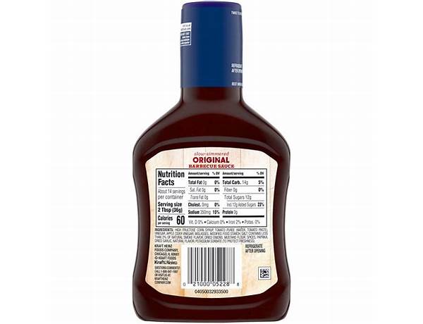 Barbecue sauce bottle food facts