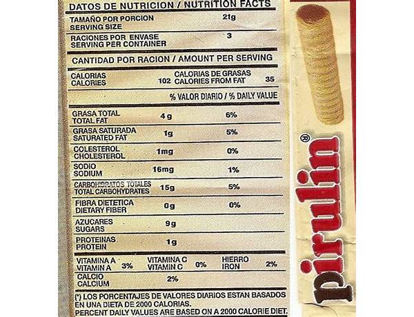 Barbquillos nutrition facts