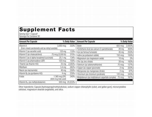 Bariatic ultra solo with iron nutrition facts