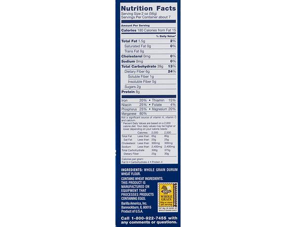 Barilla fettuccine nutrition facts