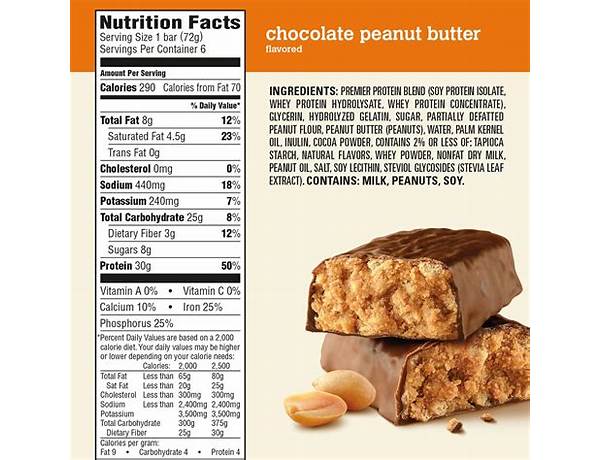 Barre protéine nutrition facts