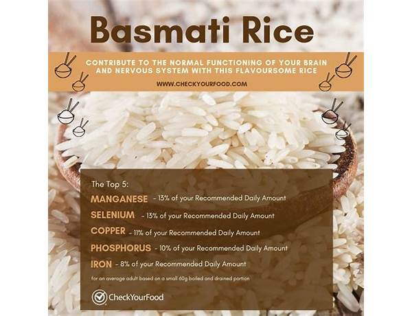 Basmathi rice food facts