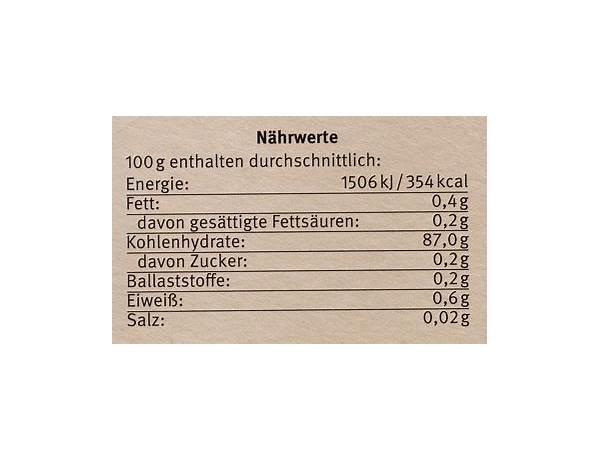 Bauck hof bio nutrition facts