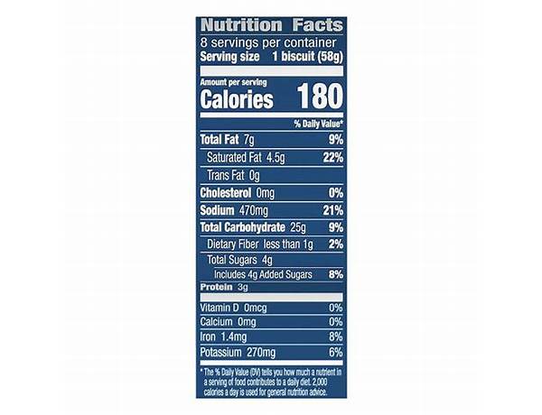 Bc 10ct homestyle biscuits nutrition facts