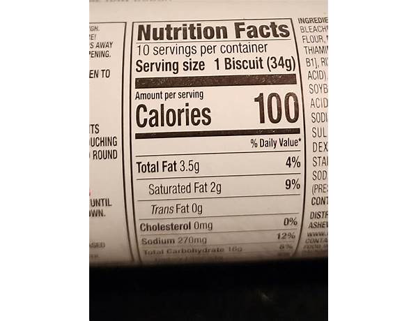 Bc texas style biscuit 10ct nutrition facts