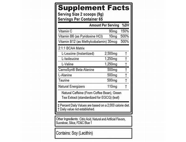 Bcaa green nutrition facts