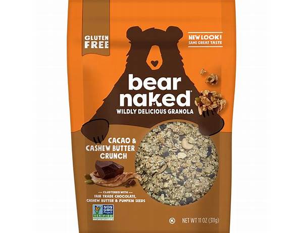 Bear naked granola cacao and cashew butter food facts