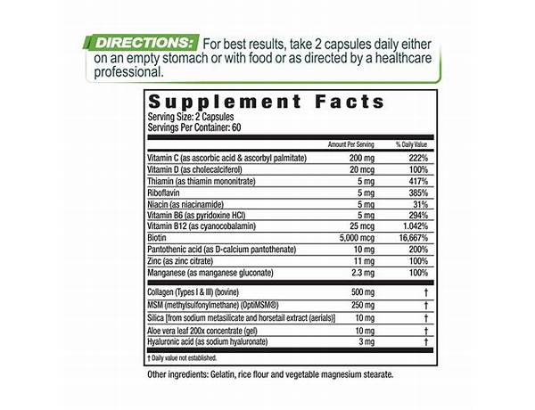 Beauty collagen powder nutrition facts