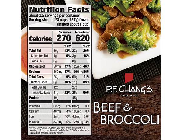 Beef and broccoli food facts