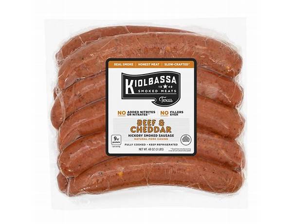 Beef and cheddar smoked sausage food facts