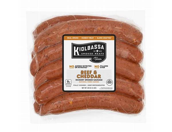 Beef and cheddar smoked sausage nutrition facts